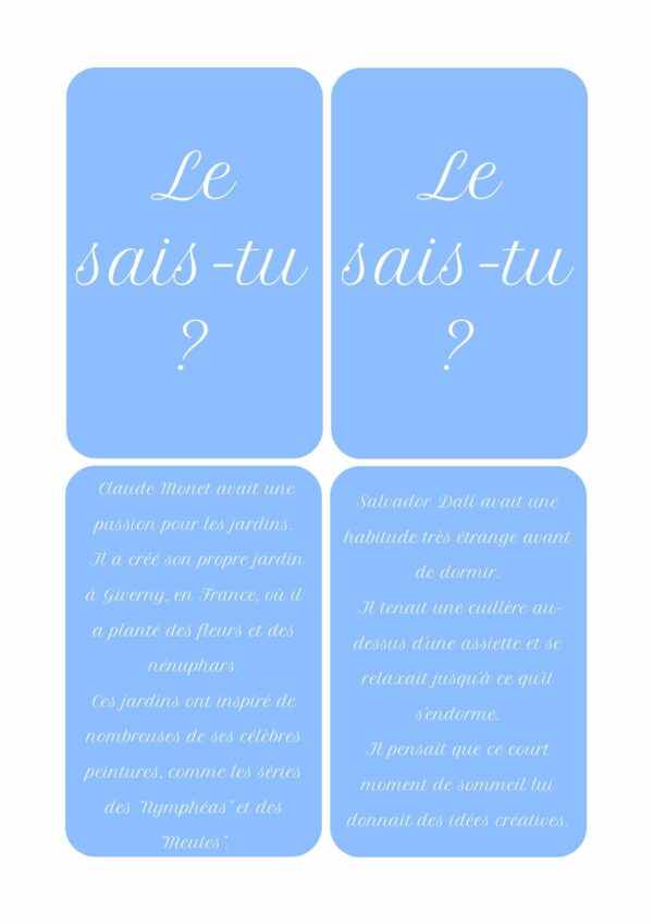 Jeu de cartes créatives